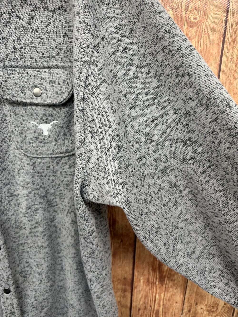 Texas Longhorns Rivalry Threads 91 Shacket Men's XL Gray Fleece Snap Jacket NCAA - Picture 6 of 9
